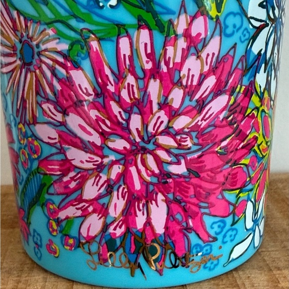 Lilly Pulitzer double wall tumbler w/ straw Floral 24oz Walking on Sunshine - Picture 2 of 7